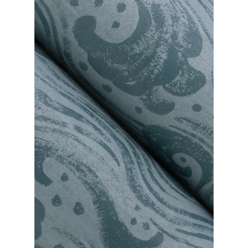 Papier peint Swell Wave, Bleu sarcelle 