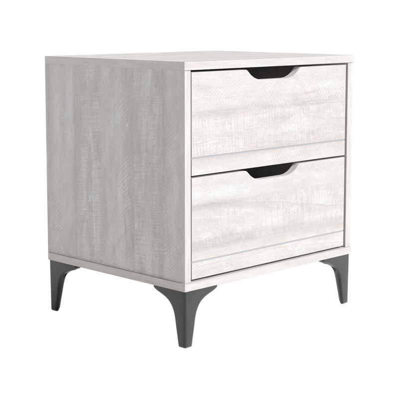 Norcross 2 Drawer Nightstand, Dusty Gray Oak