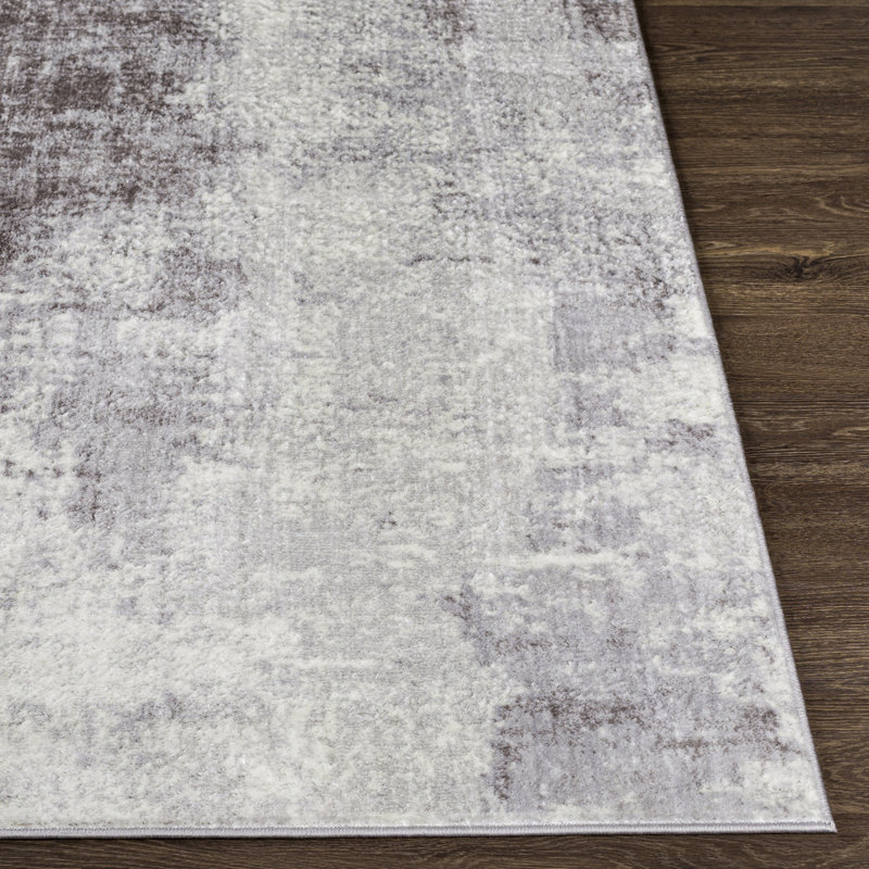 Abstract Area Rug, Grey/Ivory, Rectangle 140 x 200 cm