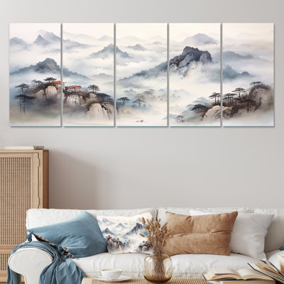 «River China Landscape III - China», art mural 5 pièces