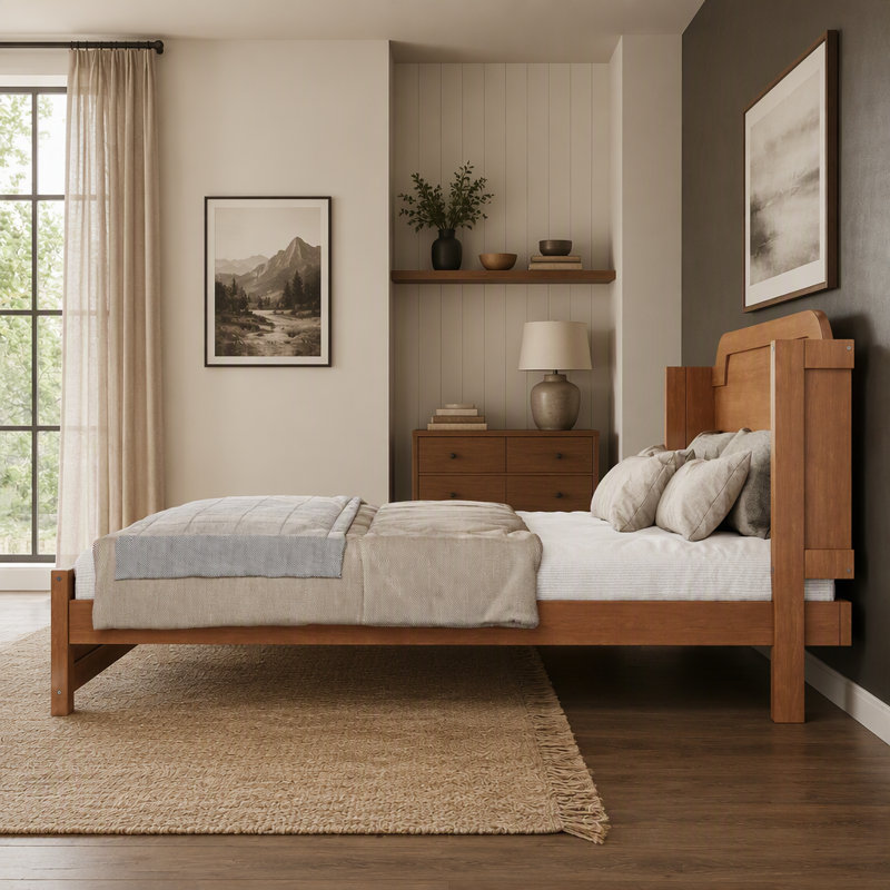 Wingback Bed, Queen, Natural