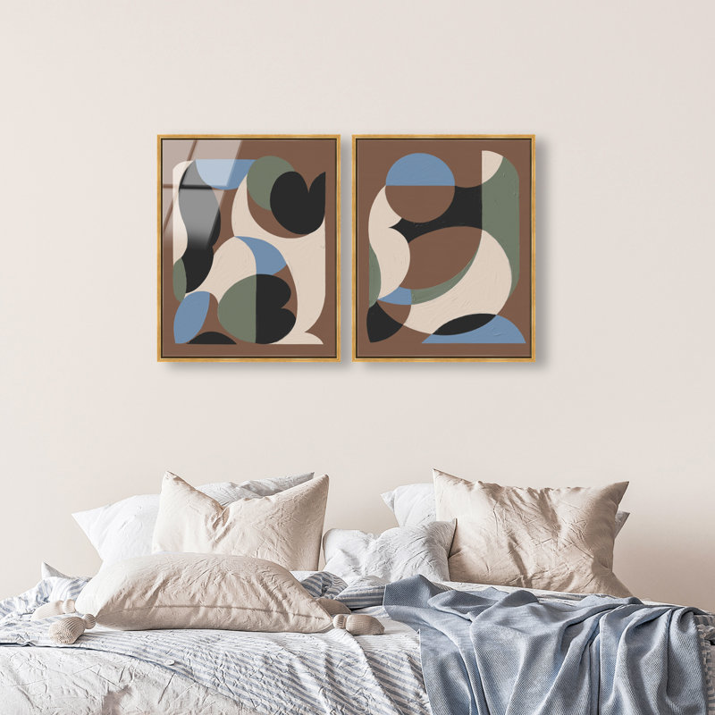 Centered Harmony Set by Oliver Gal, 31" H x 25" W, Gold Floater Frame
