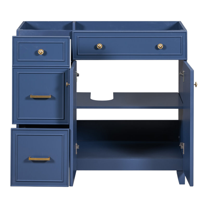 Meuble-lavabo simple 36 po Abadie (lavabo non inclus), Bleu