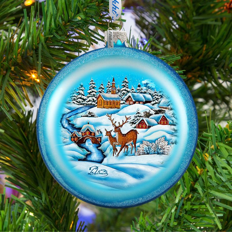 Holiday 3.5'' Handmade Glass Ball Ornament