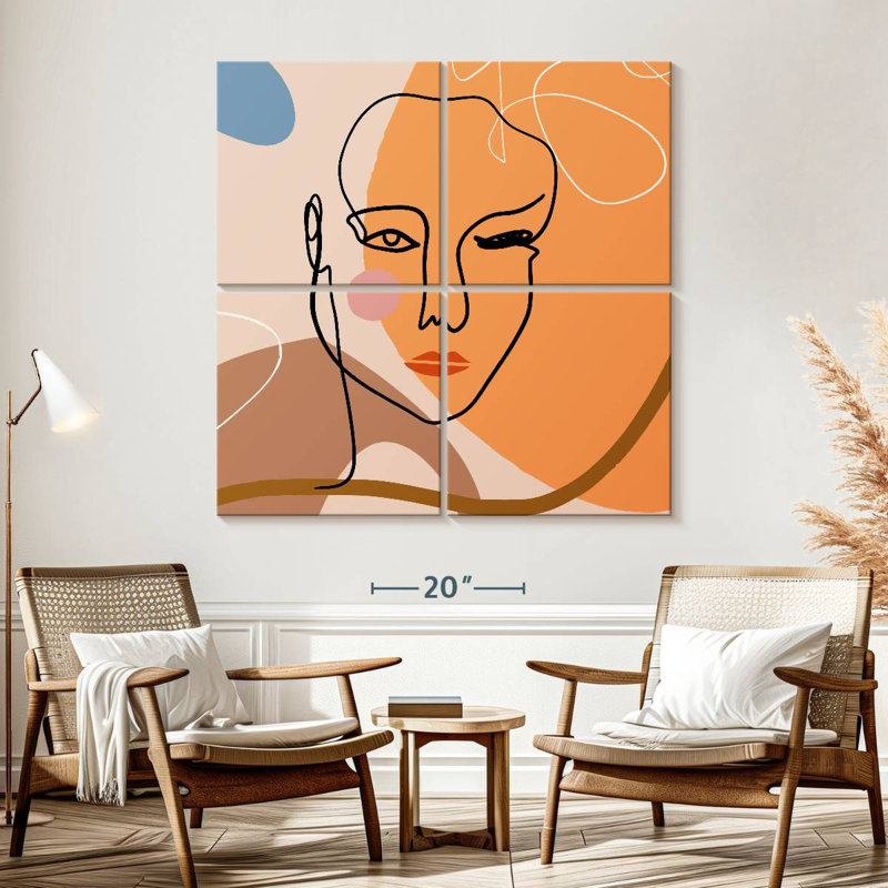 Leisha Outline Female Face, 57" H x 57" W