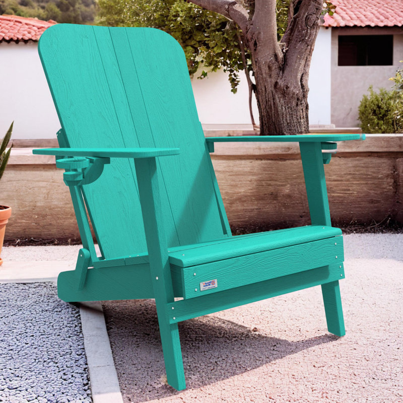 Chaise Adirondack d'extérieur Breianna, Turquoise