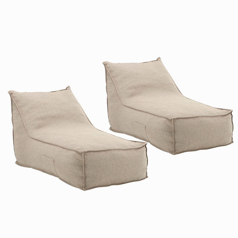 Fauteuil à billes d'extérieur, ensemble de 2, Beige