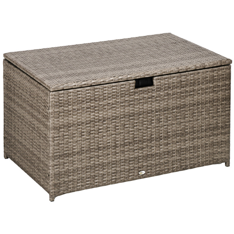 Outsunny 113 Gallon Deck Box, Gray