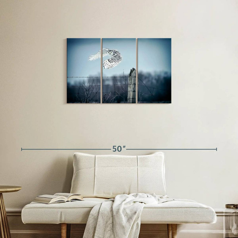 Winter Snowy Owl IV, 20" H x 33" W