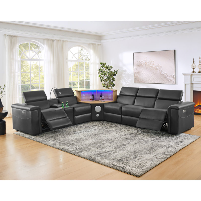 Fauteuils inclinables modernes avec rangement et Bluetooth, noir