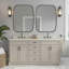 Miroir de salle de bain contemporain | Cadre épais en acier inoxydable-1344321239-1374320790