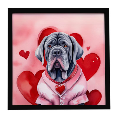 Neapolitan Mastiff My Valentine Framed Metal Print