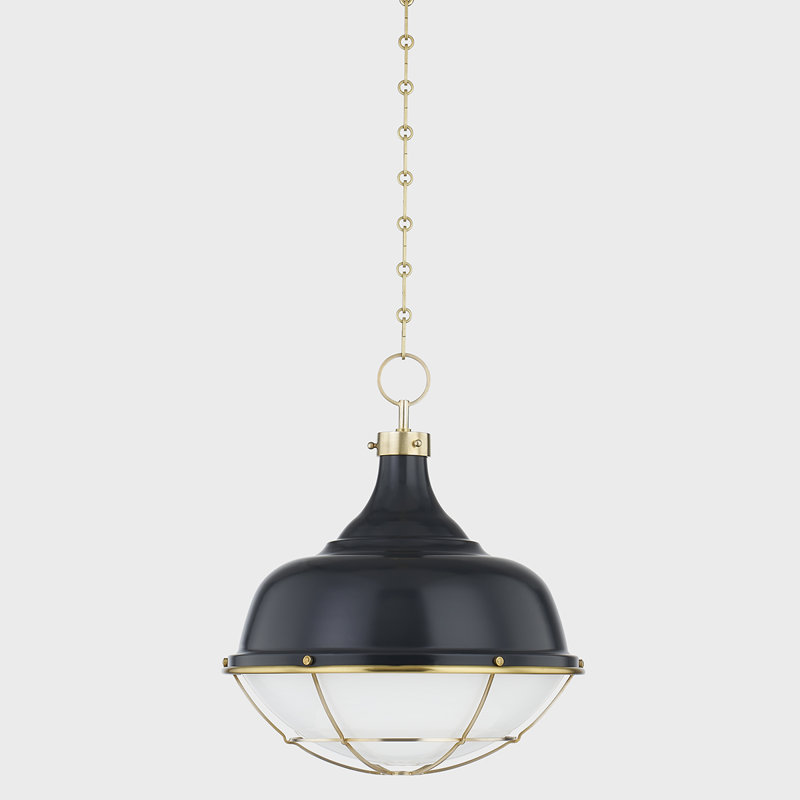 Luminaire suspendu 1 lumière Holkham, Bleu très foncé