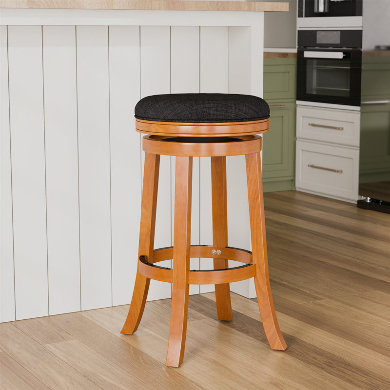 Tabouret 30 ", siège en cuir vieilli, Naturel, Noir, noir, noir, noir