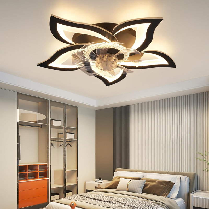 Ceiling Fan with LED Lights, Matte Black, Matte Black