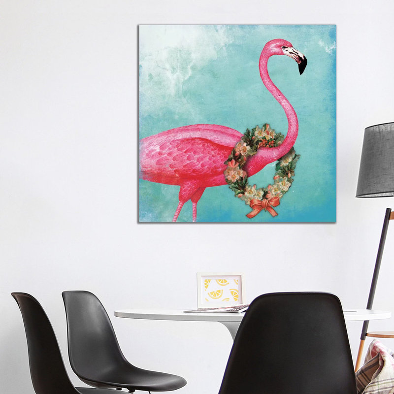 Christmas Flamingo by Jace Grey - Wrapped Canvas Print, 93.98 cm H x 93.98 cm W x 1.91 cm D