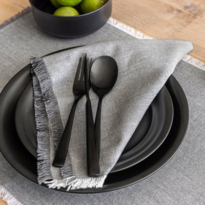 over&back Woven Frayed Chambray Napkins, Set of 4
