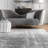 Deedra Modern Abstract Power Loom Performance Gray/White Rug-1674034646