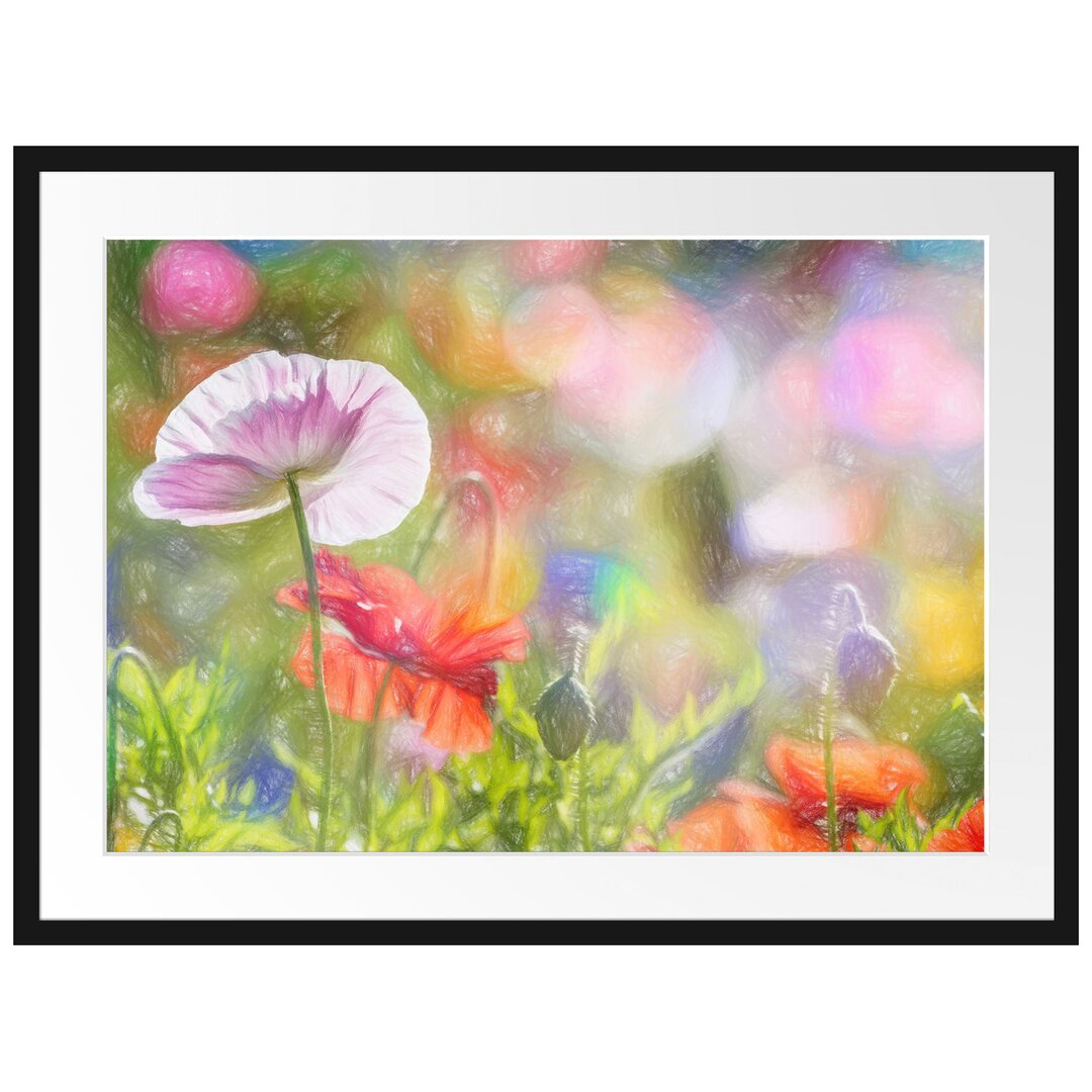 Gerahmtes Poster Kalifornischer Mohn im Frühling