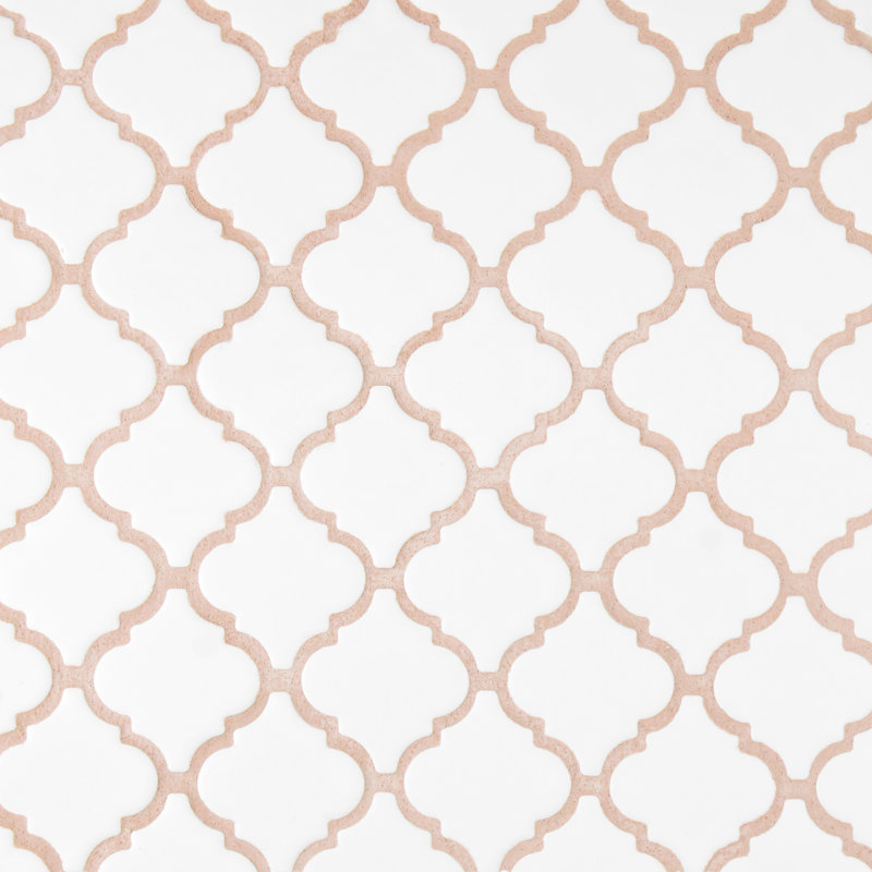 Hudson Tangier Matte White 12-3/8" x 12-3/8" Porcelain Mosaic Floor and Wall Tile