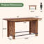 Table de salle à manger de 63 pouces, table de cuisine en bois massif