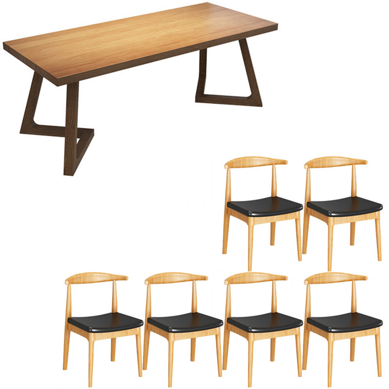 Ensemble de table de salle à manger en bois massif de style américain, H 29,50 po x L 62,90 po x l 27,50 po