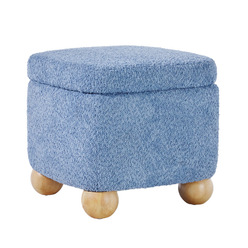  Petit repose-pieds rembourré avec rangement Contemporary, Bleu