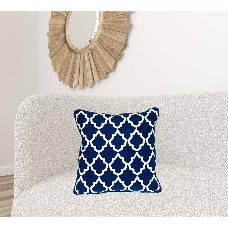 Coussin 100% coton, Bleu