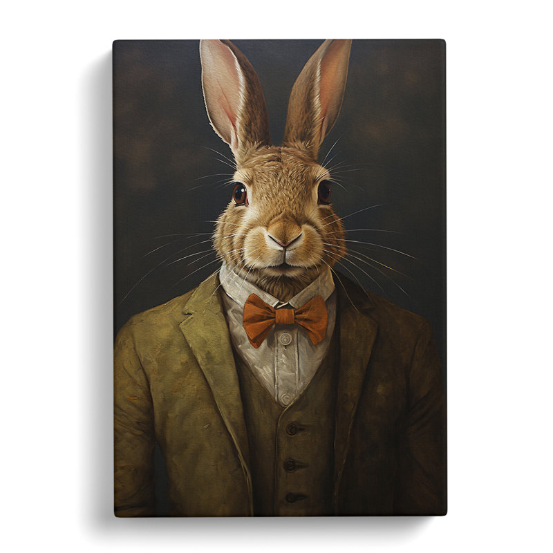 Hare In A Suit No.3 - No Frame Print, 50cm H x 35cm W x 3cm D