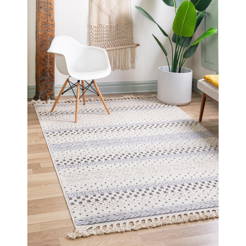 Tapis contemporain beige Britnie, Rectangle 5 pi 3 po x 8 pi