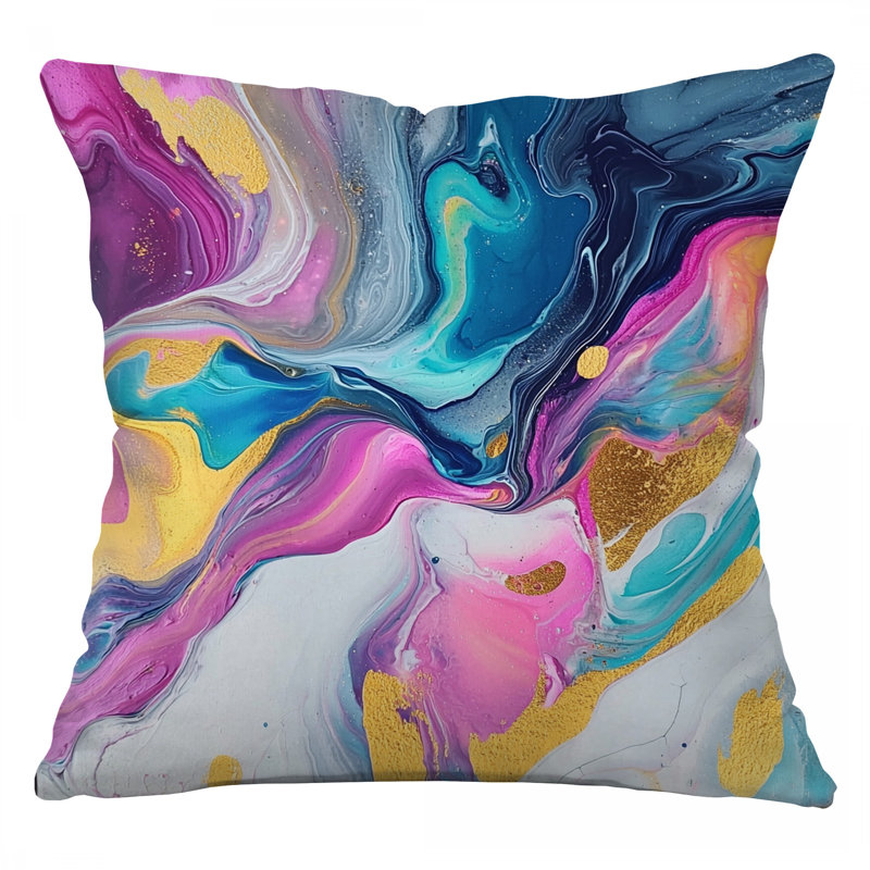Abstract Swirls Throw Pillow, Abstract Twill Pillows, Square 20"