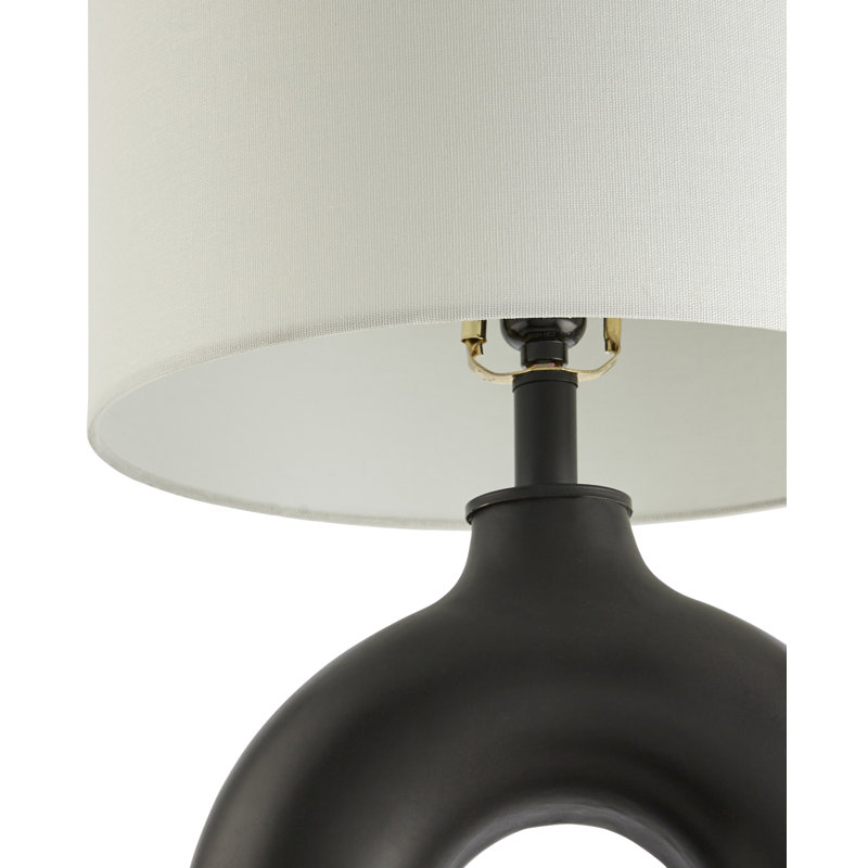 Lampe de table en céramique Roumel, Noir, noir, noir, noir