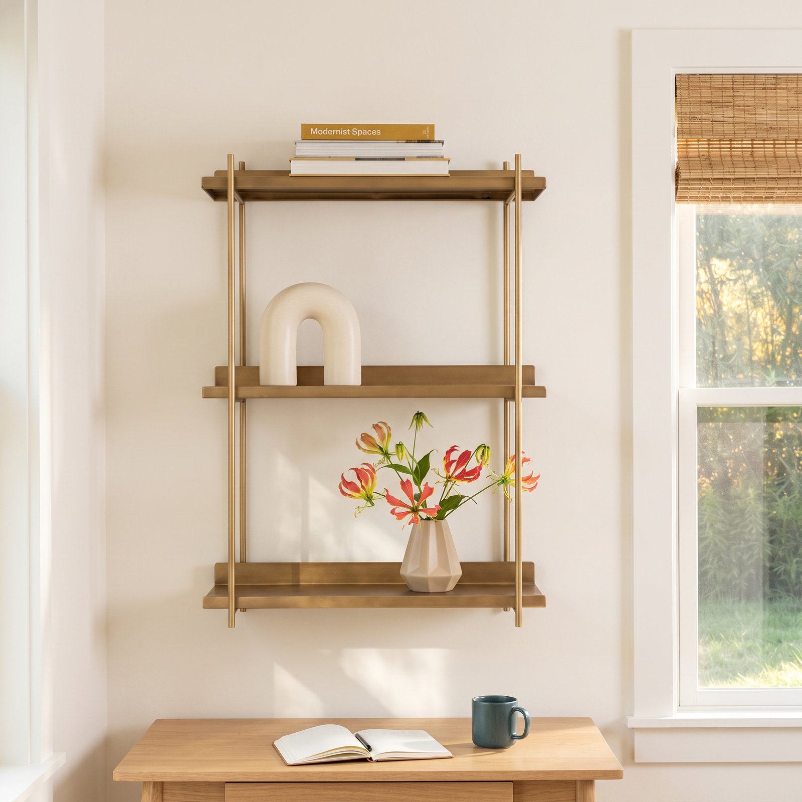 Bellamy 20" Floating Shelf, Gold