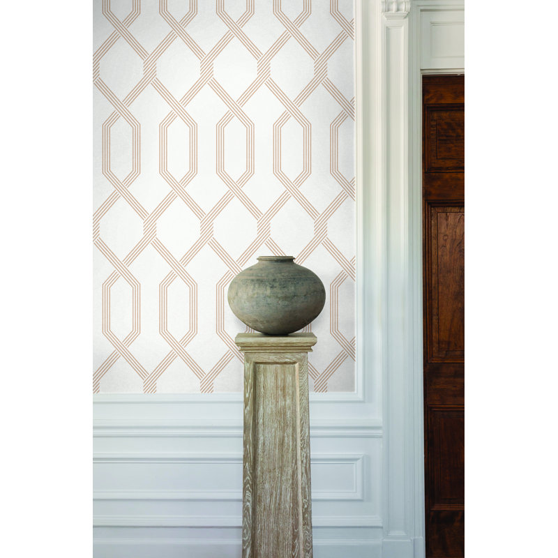Palisade Geometric Wallpaper Double Roll, Coral