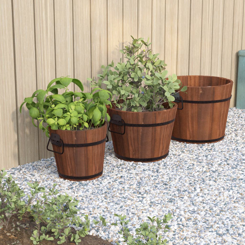 Clavier Wood Pot Planter