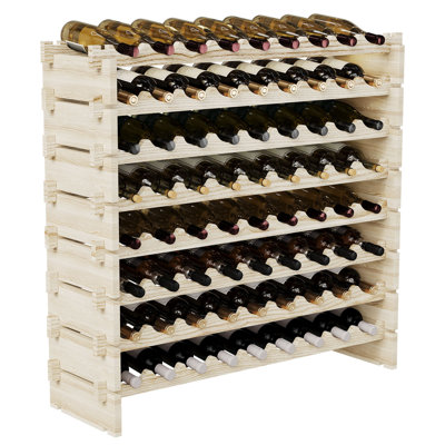 Solid Wood Wine Bottle Rack - 8 Tier 72 Bottles by Loon Peak