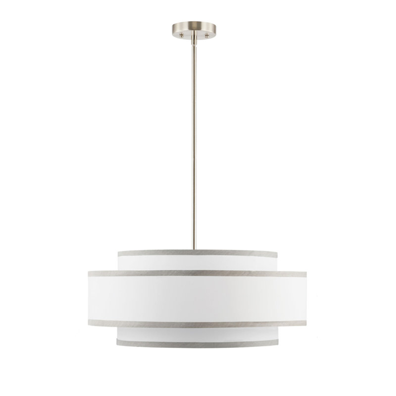 Aasim 18" Modern 4-Light Dimmable Drum Chandelier, Nickel