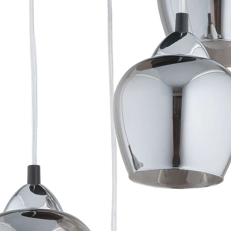 Dias 5 - Light Cluster Geometric Pendant, Chrome, Graphite