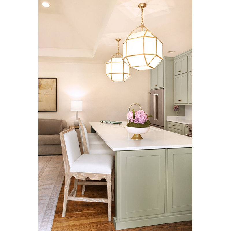 Square Back Counter Stool with Decorative Apron with Performance White Linen Upholstery, Natural