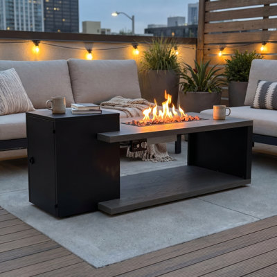 Castleman 53'' W Smokeless & 50,000 BTU Propane Gas Fire Pit Table With Volcanic Rock