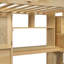 Lit simple au-dessus de mezzanine naturel avec bureau, rangement et construction en bois de pin stable-1950423246
