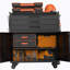Armoire à outils roulante en métal - Rangement de garage robuste avec portes verrouillables et 3 tiroirs