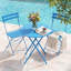 Outdoor 3-Piece E-Coated Metal Bistro Set, Foldable Table and Chairs-35444035