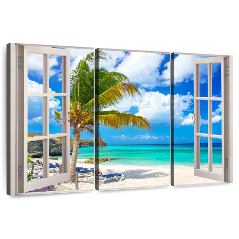 Gillard White Beach Window View, 28" H x 45" W