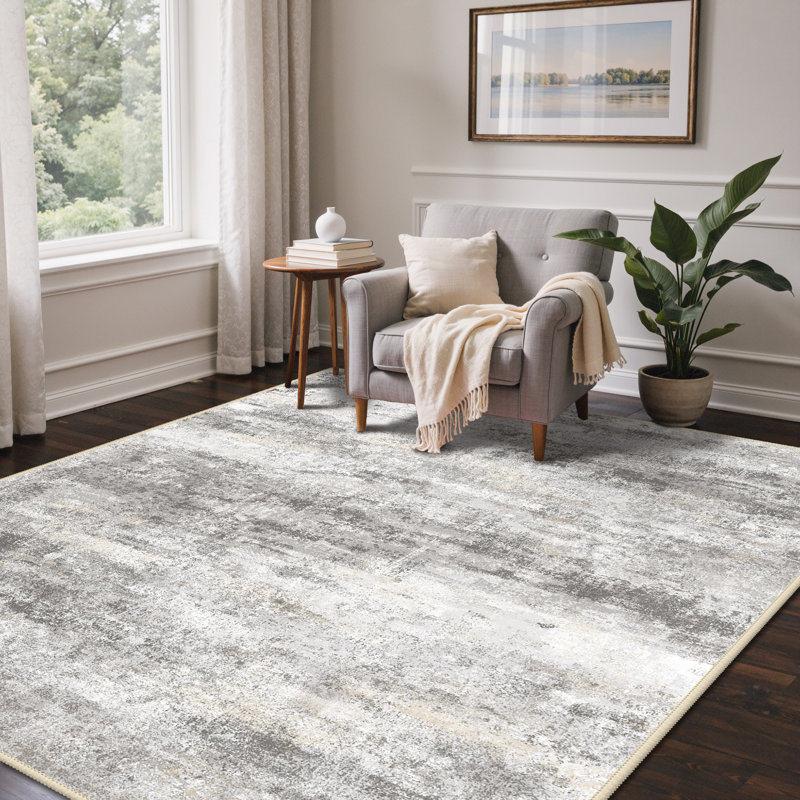 Tapis gris / foncé Pavelina, Gris / foncé, Rectangle 5 pi x 7 pi