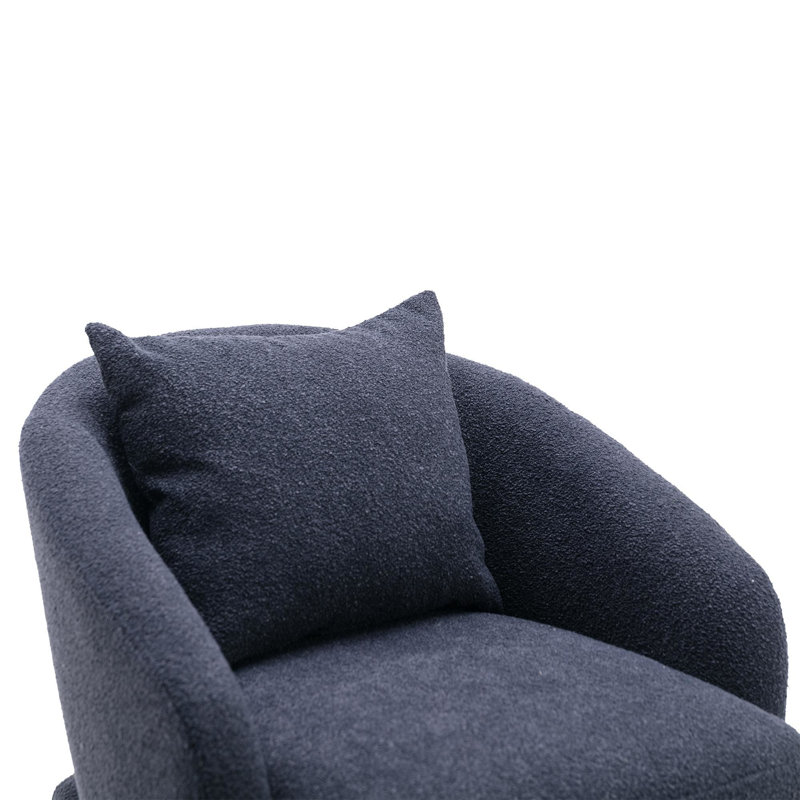 27" Wide Upholstered Accent Chair, Navy 100% Polyester