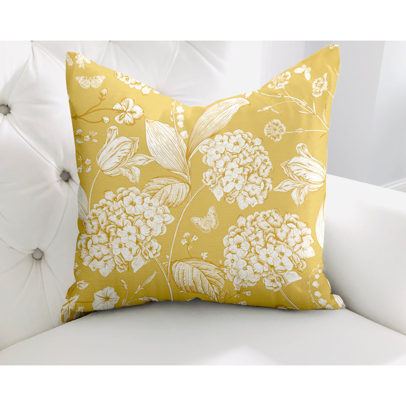 Housse et insert de coussin en coton Lya, L 17 po x H 17 po, Jaune
