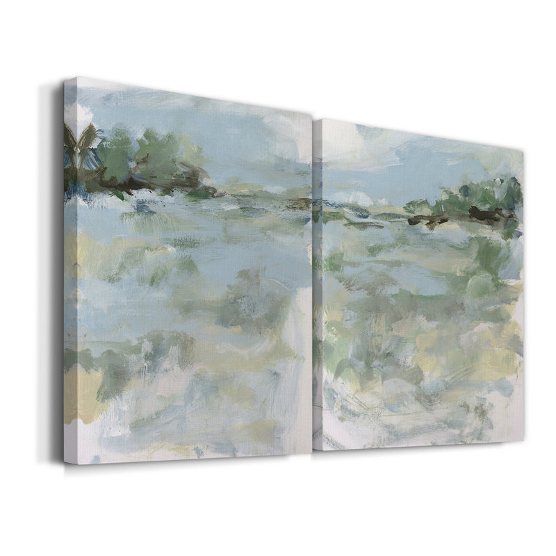 " Far Away View I " 2 - Pieces, 48" H x 36" W x 1" D