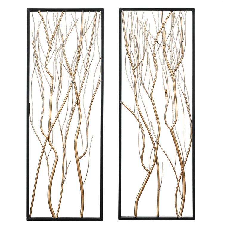 Gold Metal Branch Wall Decor Set