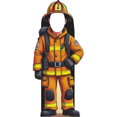SS11330 Male Fireman Firefighter Stand In Cardboard Cutout Standee Standup